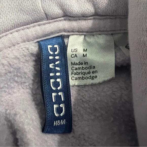 Divided H&M Light Purple Patrick Star Regular Fit Hoodie Sweatshirt Size M - Picture 3 of 11